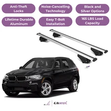 ERKUL Roof Rack Cross Bars for BMW X5 F15 2014-2018 with Flush Rails - Silver