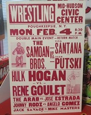 Original WWF Event Poster 1980 Poughkeepsie NY Hulk Hogan