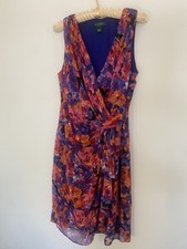 Women's Lauren Ralph Lauren Tulip Sleeveless Pink & Purple Floral Dress- Size 8