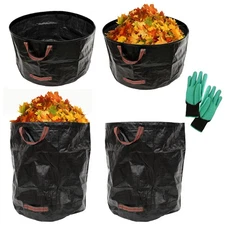 Excello 4-Pack 72 and 63 Gallon Reusable Heavy Duty Gardening Waste Bag Set w...