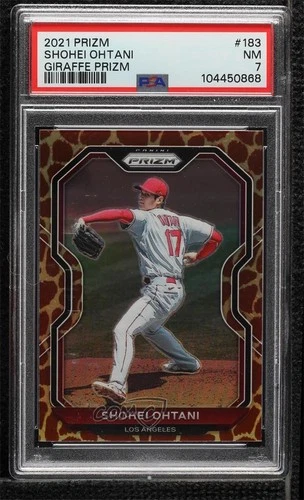 2021 Panini Prizm Tier II Giraffe Prizm Shohei Ohtani #183 PSA 7 b4d