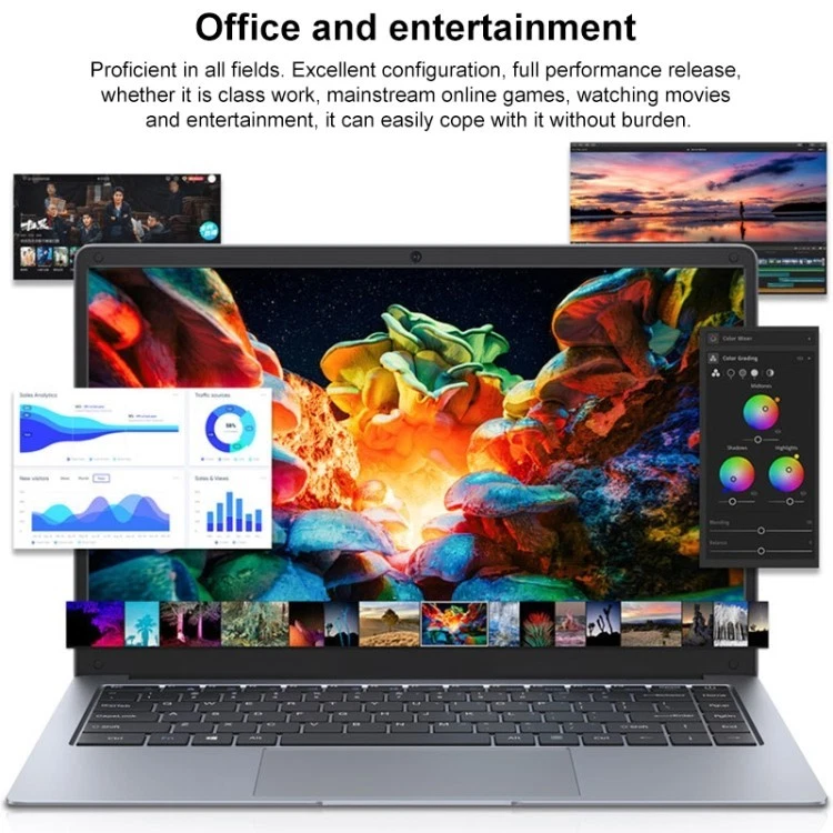 Notebook Ultrafino 14 Polegadas 6GB+128GB Windows 11 Intel Celeron N3350 Dual Core UE - Imagem 4 de 4