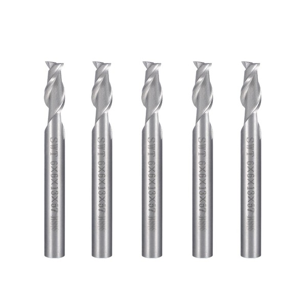 5 Stk.Gerade SchaftfräSer Cnc FräSer 2 FlöTe 6Mm Schaft 6Mmx13Mm-image