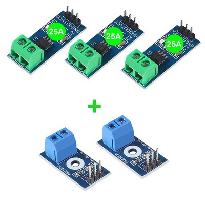 3 PCS ACS712 20A Hall Effect Current Sensor 2 PCS DC 0-25V Voltage Sensor