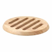 Continenta Untersetzer Rund Topfuntersetzer Holzuntersetzer Gummibaumholz Ø 20Cm