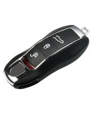 Leather Key Fob Cover for Porsche Macan Panamera 911, Key Chain Keychain black