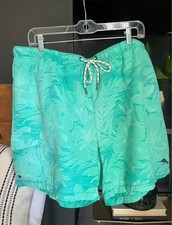 Tommy Bahama Men's Swim Trunks. Large. Teal 5.5  Inseam Lined W/pockets