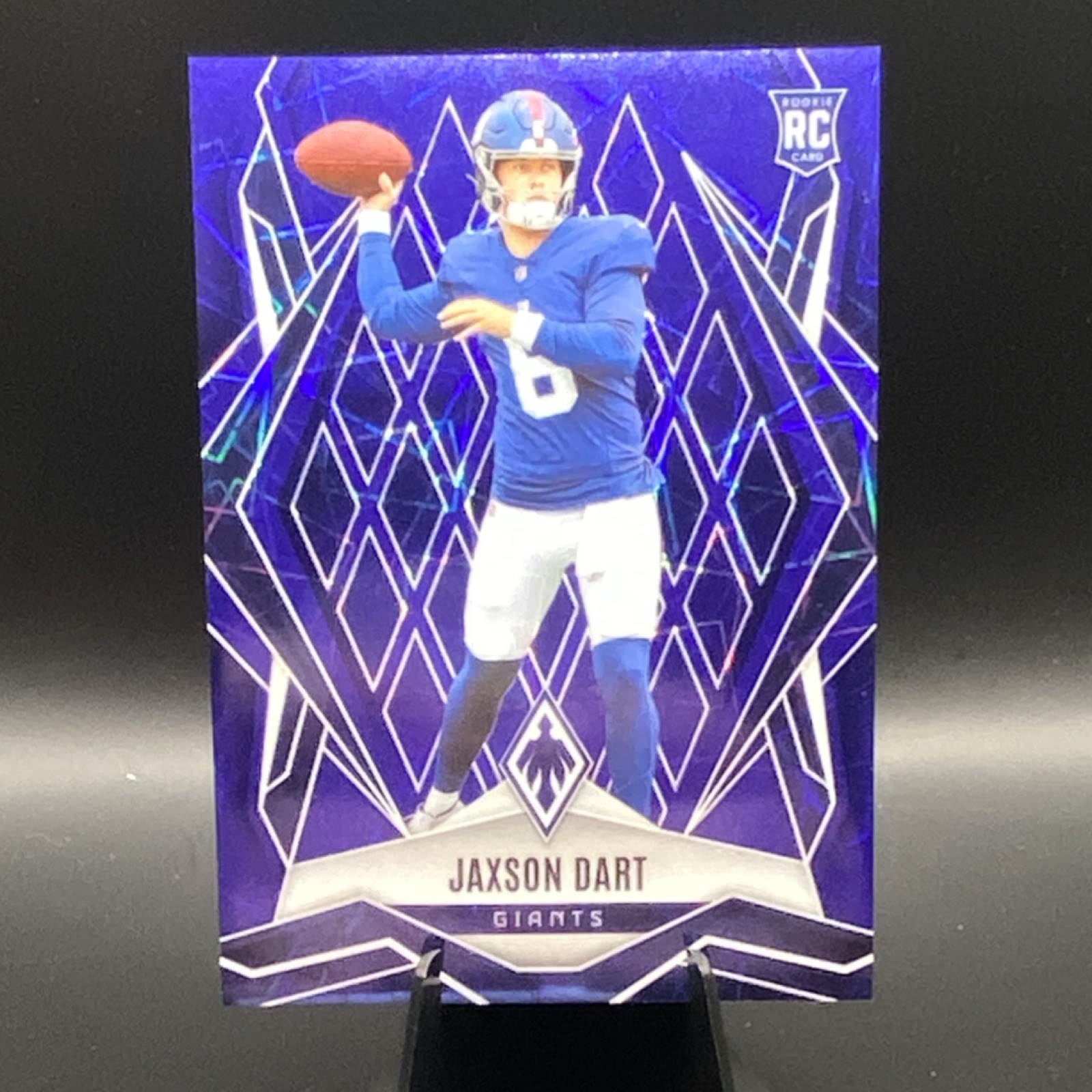 2025 Panini Phoenix - Rookies Jaxson Dart #200 Blue Lazer /75 (RC) NY Giants QB