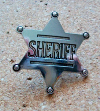 silver sheriff pin badge metal