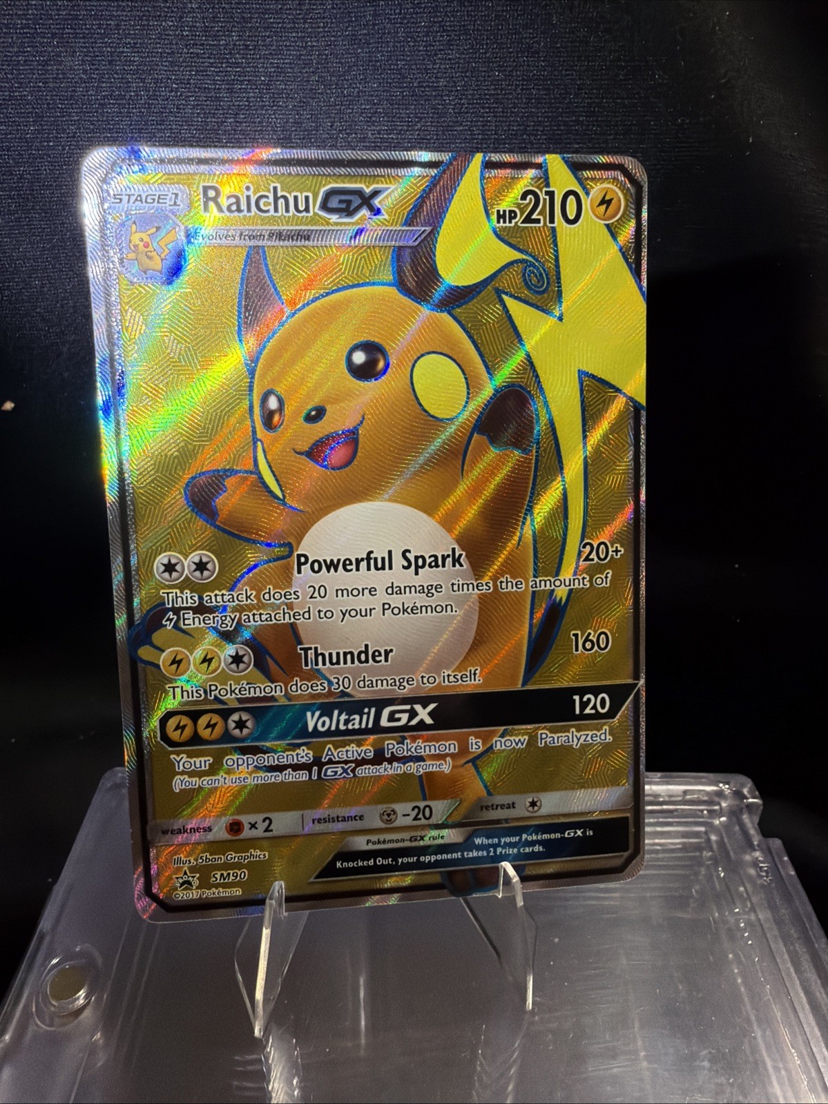 Raichu GX SM90 Pokemon TCG Sun & Moon Black Star Promo Full Art