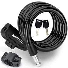 Hapleby Premium Bike Lock with 2pcs Keys, Professional Bike Cable Lock of 4 F...