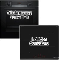 Herdset Bosch Backofen Ecoclean Direct + Glaskeramikkochfeld Booster Autark 60Cm