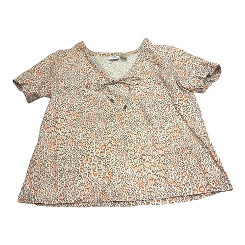 VTG Jaclyn Smith Short Sleeved Leopard Print Shirt Women’s Size Medium - Picture 1 of 8