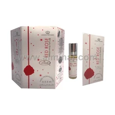 Box of 6 - Red Rose Attar 6ml Rollon Bottle By Al-Rehab (UAE)