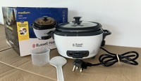 DENTED Russell Hobbs Medium 27030 Rice Cooker Metal, 300W, 1.2kg, White 