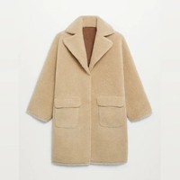 Mango Reversible Faux Shearling Coat, Sz. Small
