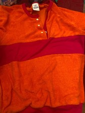 70  s - 80  s Terry Cloth Orange and Red shirt