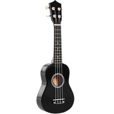 HOMCOM Ukulele per Principianti 21" in Legno con Corde in Nylon e Plettro Nero