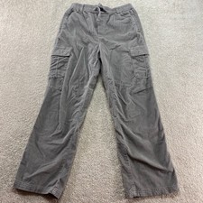 Abercrombie Youth Boys Size 15/16 Gray Corduroy Baggy Cargo Pants