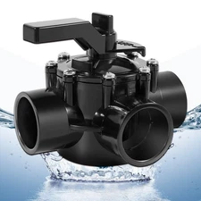 3-Way PVC 1 to 1.5 Inch Diverter Valve Compatible with Ground Pool, Tub & Spa...