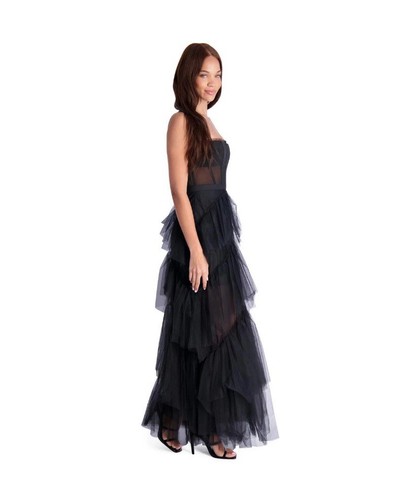 BCBG Max Azria Oly Women’s Tiered Ruffle Tulle Corset Evening Gown Size 6 - Picture 2 of 12
