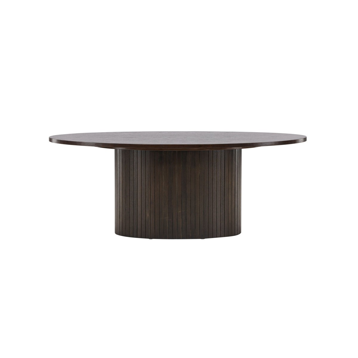 Table basse marron Bianca 120cm au design nervuré chic