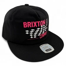 Brixton Company Neon Finish Line HP Pink Flag A-Frame Snapback Adjustable Hat