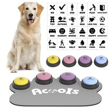 4 Pcs Dog Talking Button Set, Dog Buttons for Communication, 30s Recordable V...