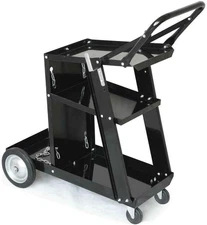 Black Portable Welder Welding Cart Plasma Cutter MIG TIG ARC Storage Tanks