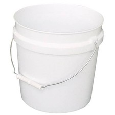 2 Gallon White Paint Bucket Heavy Duty Plastic HDPE with Metal Handle