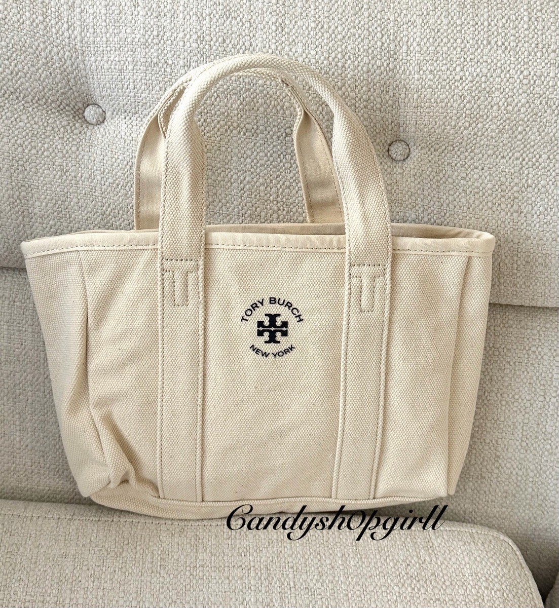 TORY BURCH New York Mini Canvas Shopping Bag Tote | eBay