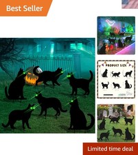 6 Pcs Black Cat Halloween Decorations Plastic Yard Signs with Stakes,Hallowee...