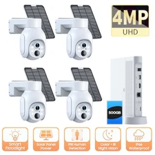 4MP Solar Home Security Camera System Wireless Outdoor with 10CH NVR & 500GB HDD
