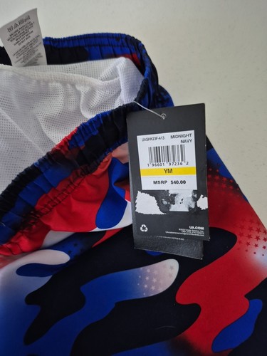 Under Armour Shorts Boys M Freedom USA Street Camo Volley Brief Lined NEW - Picture 7 of 10