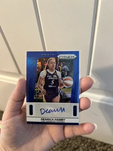 2025 Panini Prizm WNBA Dearica Hamby Throwback Signatures Blue Auto /75
