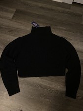 Black Turtleneck Cropped Sweater