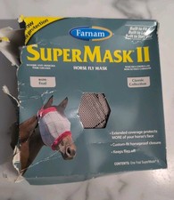 Farnam Super Mask II Horse Fly Mask Green Gray Classic Collection Size Foal NEW
