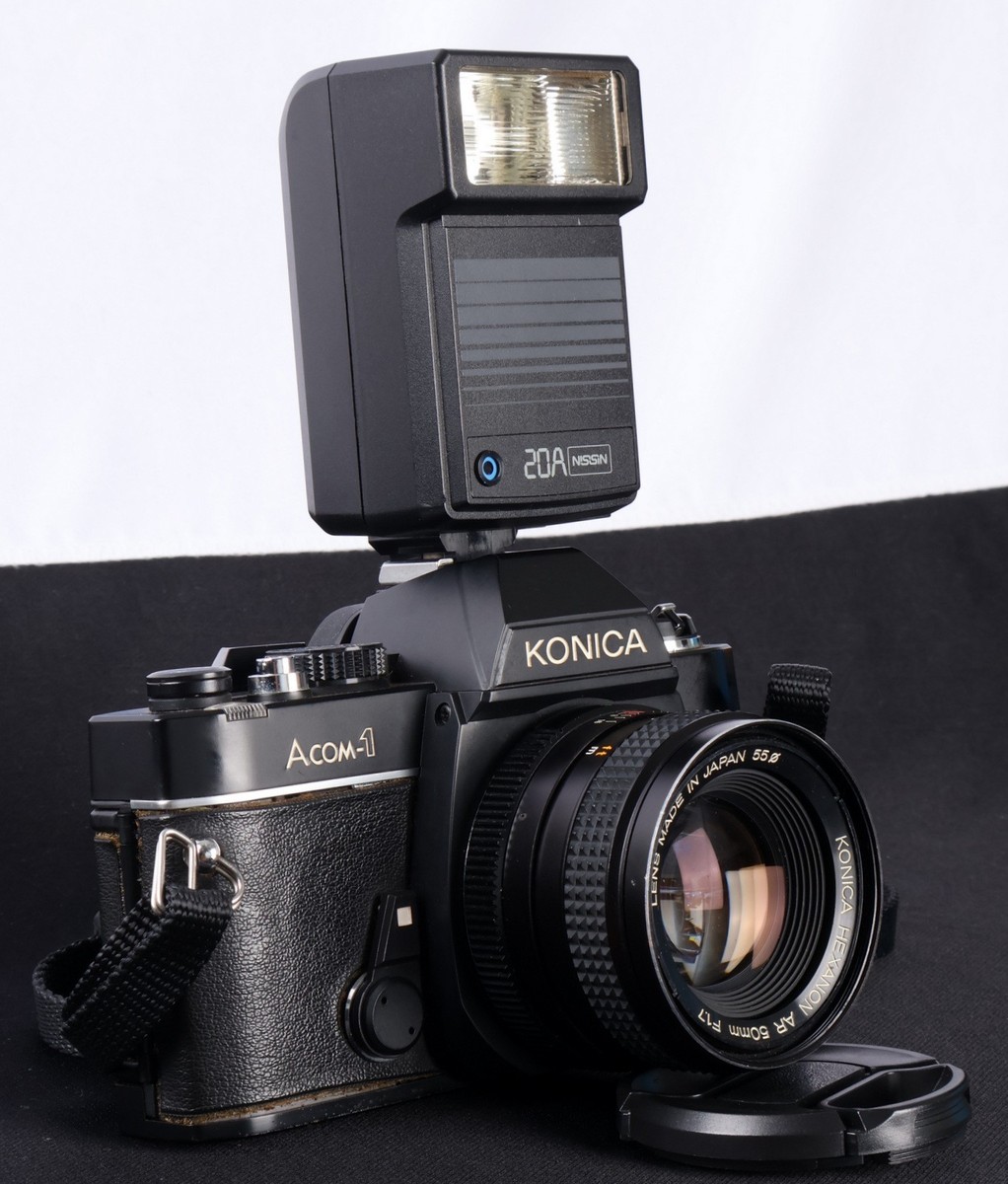 Konica Acom-1 35mm Film SLR c/w Hexanon AR 50mm f/1.7 STD Lens