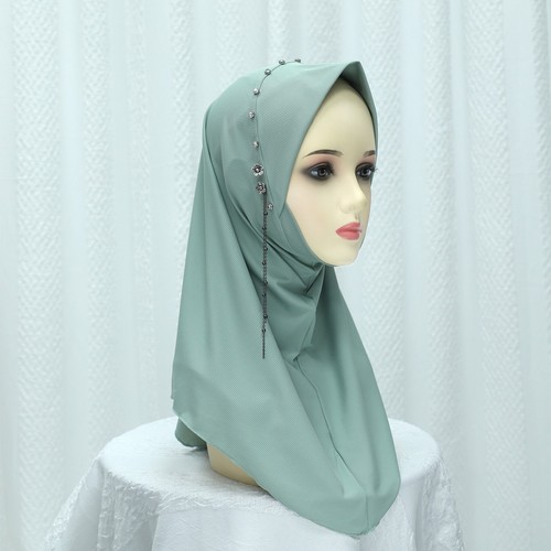 Mujeres Musulmanas Hiyab Bufanda Turbante Cubierta de Cabeza Amira Pañuelo Islámico Mantones Árabe - Imagen 22 de 28