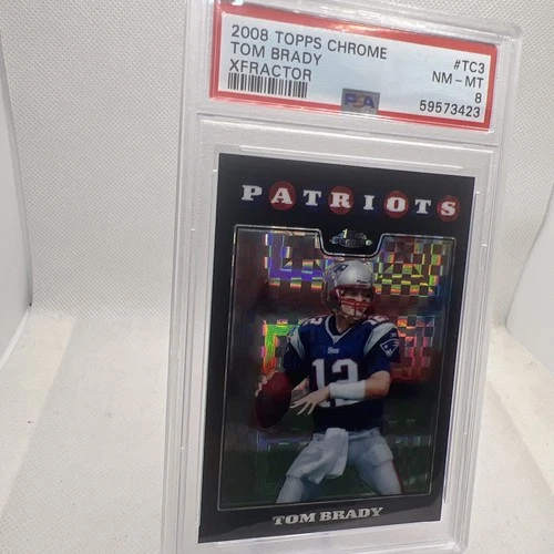Tom Brady - 2008 Topps Chrome XFRACTOR #TC3 - PSA 8 Very Nice Card Invest Now!!!