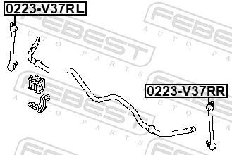 0223-V37RL ANTI ROLL BAR STABILISER DROP LINK REAR FEBEST NEW OE REPLACEMENT - Picture 3 of 6