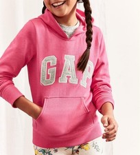 GAP Kids Girls Logo Hoodie Sweatshirt in Pink, Size Large 10