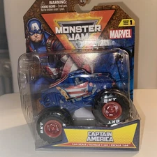 SPIN MASTER 2024 MONSTER JAM SERIES 1 MARVEL CAPTAIN AMERICA 1:64 SCALE **NEW**