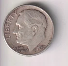 1957-P ROOSEVELT DIME 10¢ PHILADELPHIA 90% SILVER COIN UNITED STATES OF AMERICA