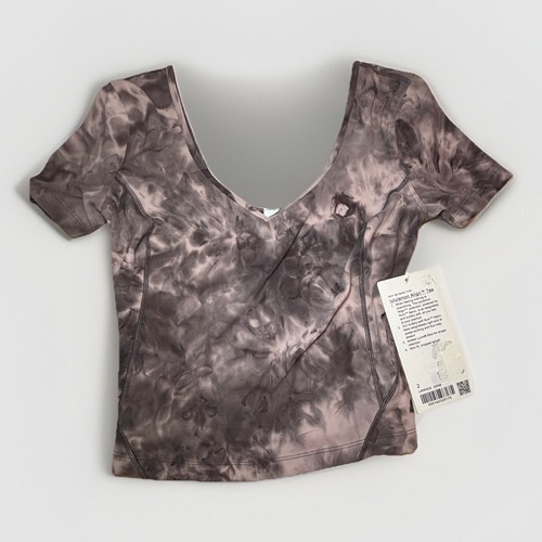 New Lululemon Align Tee Nulu Size 2 Diamond Dye Mink Berry Lunar Rock DON8 #25