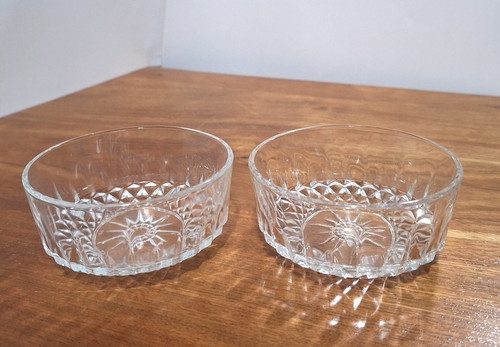 Set of 2 ARCOROC Diamond Starburst Dessert Bowls Replacements Made in France