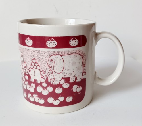 Vintage 1978 TAYLOR & NG ELEPHANTS  Maroon Cup MUG - Clean