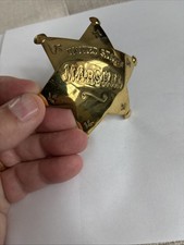Metal Six Point GOLD STAR  United States Marshal Pin Back Reproduction Badge
