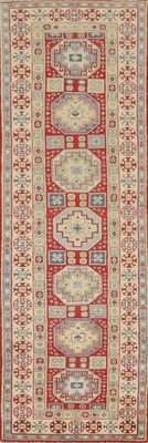 Home Decor 10 ft Runner Rug 3x10 Geometric Super Kazak Oriental Handmade Carpet