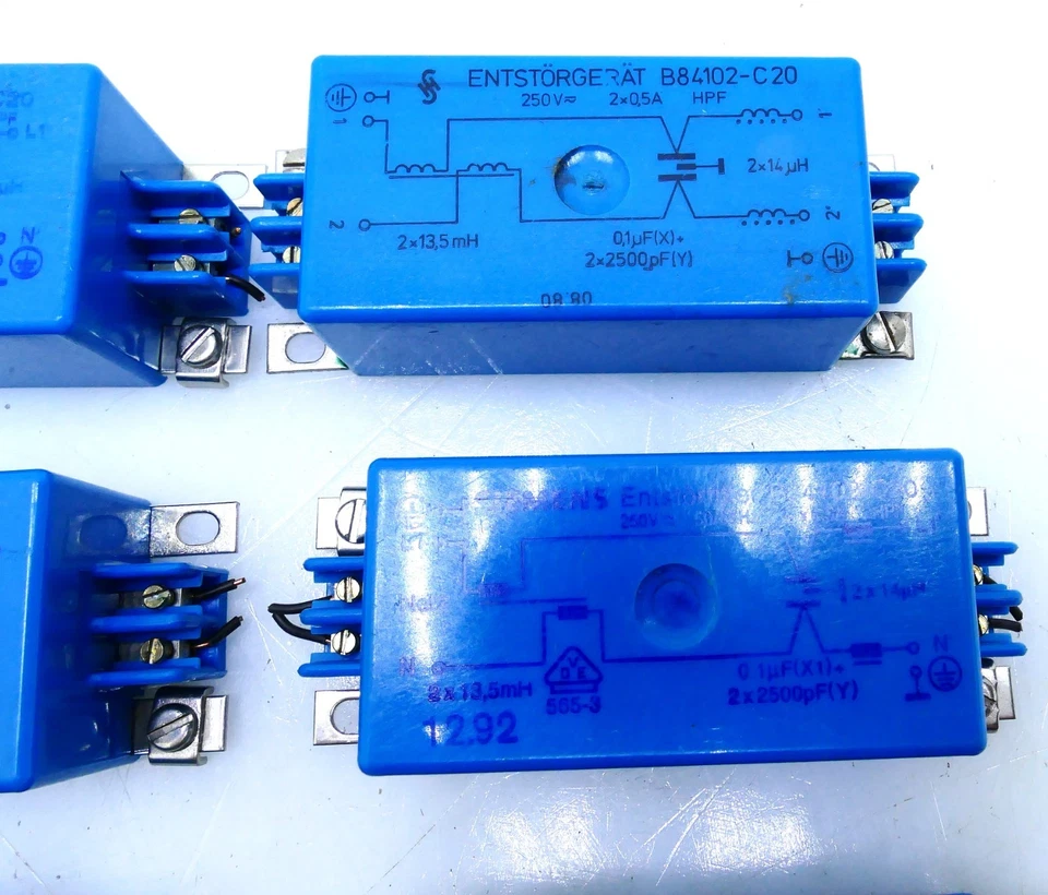 Siemens B84102-C20 Entstörfilter 250V 0,5A EMV Netzfilter Set 8 Stück I743 - Bild 4 von 4